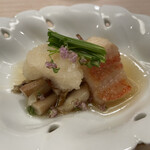 鮨 冨味 - キンキと5種キノコの土佐和え