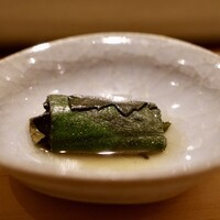 不動前 すし 岩澤 - 金時草のお浸し