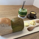 京都祇園茶寮 - 焼きたて蔵出し食パン(プレーン&抹茶)