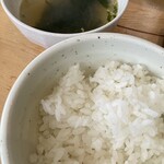 蓼科牛 Ittou - 定食のご飯とスープ