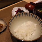 割烹さいお - 釜炊きコシヒカリ＆浅蜊しぐれ煮