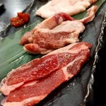 焼肉 不動神 - 鶏肉とサイコロステーキ