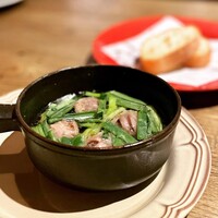 デ サリータ 渋谷 - 砂肝と分葱のアヒージョ 900(990)yen ＋バゲット＠250(275)yen
