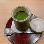 鮨 十兵衛 - 抹茶ソースのココナッツブランマンジェ