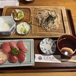 高橋旅館 - ざるそばとマグロ握り寿司セット①