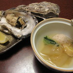 みやじまの宿 岩惣 - 冬瓜のｽｰﾌﾟ煮と、焼き牡蠣。
