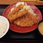 かつや - 海老・ロースカツ定食(850円+税)