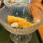 天ふじ - 梅定食1300円（デザート：パイナップㇽの天婦羅）