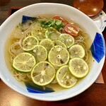 そば処茜 - スダチ冷そば