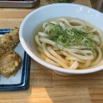 肉讃岐 甚三うどん - かけうどん390＋天ぷら3種盛 340=730円