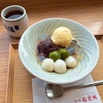 Saryou Tsujiri - 白玉クリームあんみつ　バニラアイス・黒蜜チョイス