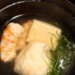 Kien - 
      おかひじき 　 　　枝豆と車海老の真丈　 卵豆腐
      