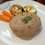 キッチン ブルー グローブ - 鶏肉と長芋のハンバーグのアップ