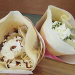 米Cafe 88 - 料理写真:コーヒークレープ450円、抹茶クレープ450円