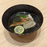 すし道 冨座 - 太刀魚と松茸のお吸物