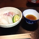 無似舎 - イカと鯛の昆布締め