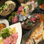 旬魚旬菜まるとび - 料理写真:宴会コースのお料理の一部です。天然の魚のみを使用しているため写真はイメージとさせていただきます！