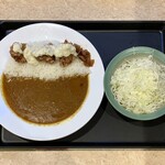 松のや - 本格唐揚げカレー ¥630 ＋ 千切りキャベツ ¥80