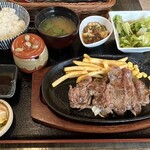 ステーキ&ハンバーグ 前田亭 - 熟成赤身牛ステーキ わさびだし醤油 200g定食