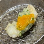 そば くら富 - 天麩羅セット　グジ（甘鯛）大葉巻き、伊太利風トマトソース