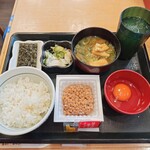 なか卯 - こだわり卵の納豆朝食（ごはん小盛）［340円］