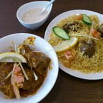 大阪ハラールレストラン - ハーフセット（マトンビリヤーニー＆マトンマサラ）