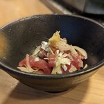 天史朗鮨 - カツオ腹の刺し身2種（生姜にんにく）