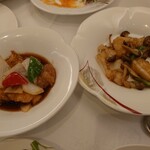 Taori - 最初の前菜(酢豚) イカのXO醤炒め