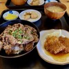 Oshokujidokoro Tanaka - A定食　 焼肉丼、ヒレカツ　1,100円（税込）