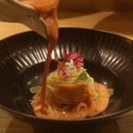 RISTORANTE IL NODO - ウニ 発酵トマト カッペリーニ 紫蘇オイル