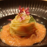 RISTORANTE IL NODO - ウニ 発酵トマト カッペリーニ 紫蘇オイルアップ