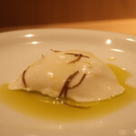 RISTORANTE IL NODO - 山のデザート くろもじパンナコッタ モミの木新芽アップ