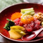 해물 낫토 폭탄 Korean 해물 with plate seaweed