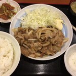 山田うどん - 2019/06/11 生姜焼き定食+無料クーポン唐揚げ