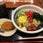 山田うどん - 2019/06/26 昭和の冷やし中華+無料クーポン自家製コロッケ