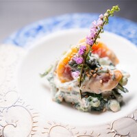 果物の白和え Mashed Tofu and garland chrysanthemum 