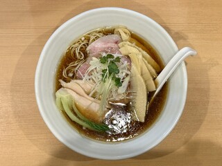 Chuukasoba Haru - 中華蕎麦＋鶏チャーシュー二枚＋福岡産たけのこ三枚(980円)