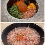 Yakitori Asahina - 〆は特製卵かけご飯か鶏そぼろご飯を選べます