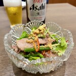四川 郷土菜 シャンバァロウ - 牛タンの青山椒油和え 980円