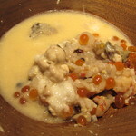 yokoyama - 筋子 仙鳳牡蠣 足赤海老 雑穀米で作ったリゾット 大和芋のとろろに沖蜆と鱧の出汁