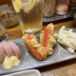 大衆ホルモン タツ屋 - 左手かまぼこって思うやん？ボローニャハムなんだぜ。。