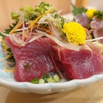 Returned bonito sashimi