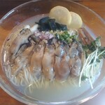 Oyster Lab - 牡蠣塩冷やしらーめん 1200円
                         牡蠣増し 400円