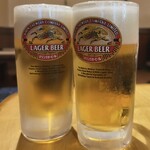 まんとく - 生ビールはキリンラガー　660円(税込)