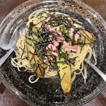 Sanremo - 揚げナスとベーコンの和風パスタ