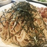 ひやけ - 和風明太スパ鶏唐揚げ添え♪大盛アップ♪