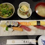 照寿司 - マグロは、赤身と中トロですが、赤身も脂がのっていました。