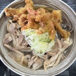 肉そば 藤七 - 肉そば+ゲソ天トッピング