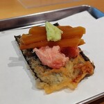 天ぷらスタンド ポンキチ酒店 - トロたく生わさび