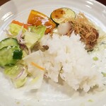 キッチン ブルー グローブ - 最後はお新香も添えたワンプレート